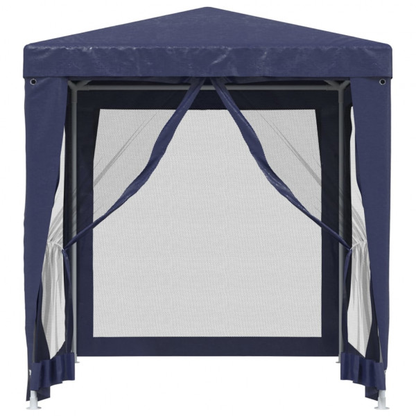 Carpa para fiestas con 4 paredes de malla HDPE azul 2x2 m M 3