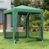 Carpa para fiestas con 4 paredes de malla HDPE verde 2x2 m 1
