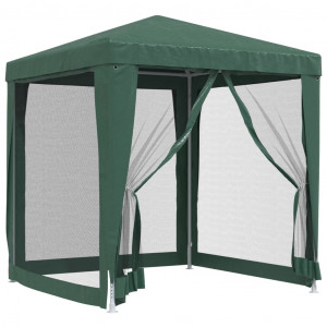 Carpa para fiestas con 4 paredes de malla HDPE verde 2x2 m H