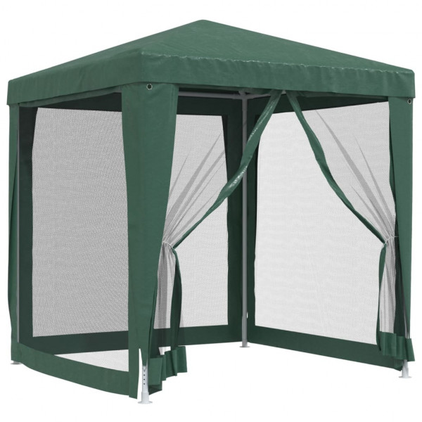 Tenda p/ festas c/ 4 paredes laterais em malha 2x2 m PEAD verde M 2