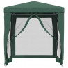 Carpa para fiestas con 4 paredes de malla HDPE verde 2x2 m 3