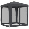 Tenda festas c/ 4 paredes laterais em rede 2x2 m PEAD antracite 5