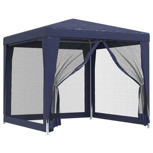 Tenda festas c/ 4 paredes laterais em rede 2.5x2.5 m PEAD azul M 2