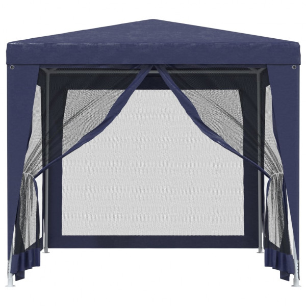 Carpa para fiestas con 4 paredes de malla HDPE azul 2.5x2.5 m M 3