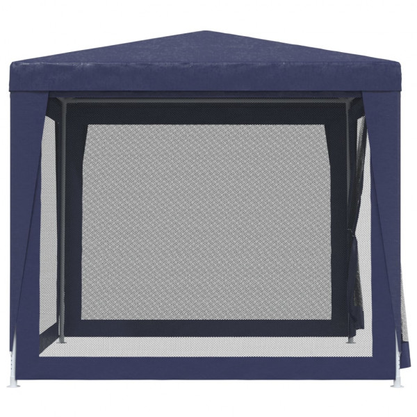 Carpa para fiestas con 4 paredes de malla HDPE azul 2.5x2.5 m M 4