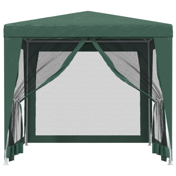 Carpa para fiestas con 4 paredes de malla HDPE verde 2.5x2.5 m M 3