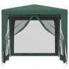 Carpa para fiestas con 4 paredes de malla HDPE verde 2.5x2.5 m 3