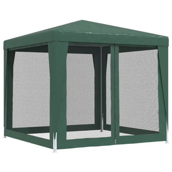 Carpa para fiestas con 4 paredes de malla HDPE verde 2.5x2.5 m M 5
