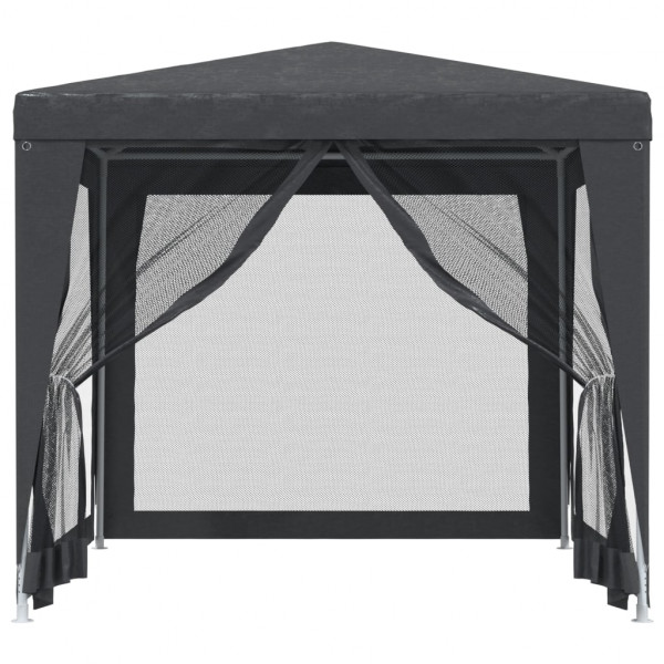 Carpa para fiestas 4 paredes malla HDPE gris antracita 2.5x2.5m M 3