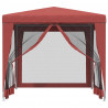 Tenda festas c/ 4 paredes laterais rede 2.5x2.5m PEAD vermelho 3