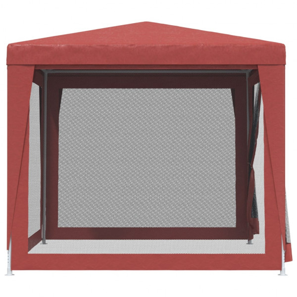 Carpa para fiestas con 4 paredes de malla HDPE rojo 2.5x2.5 m M 4
