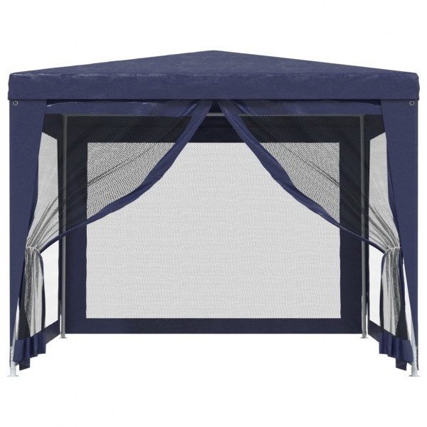 Carpa para fiestas con 4 paredes de malla HDPE azul 3x3 m M 3
