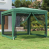 Carpa para fiestas con 4 paredes de malla HDPE verde 3x3 m 1