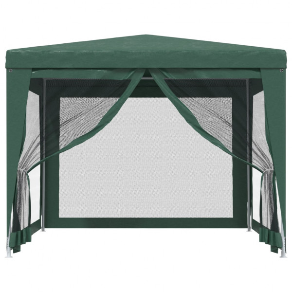 Carpa para fiestas con 4 paredes de malla HDPE verde 3x3 m M 3