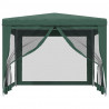 Carpa para fiestas con 4 paredes de malla HDPE verde 3x3 m 3