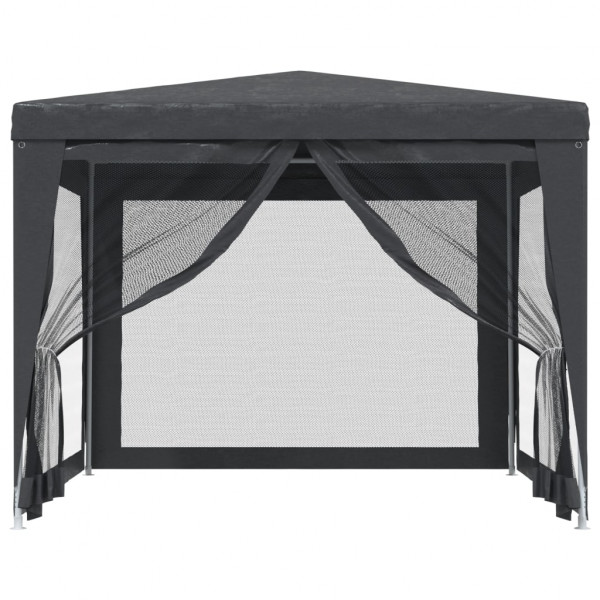 Carpa para fiestas 4 paredes de malla HDPE gris antracita 3x3 m M 3