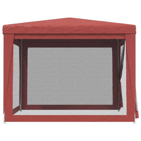 Tenda p/ festas c/ 4 paredes laterais rede 3x3 m PEAD vermelho M 4