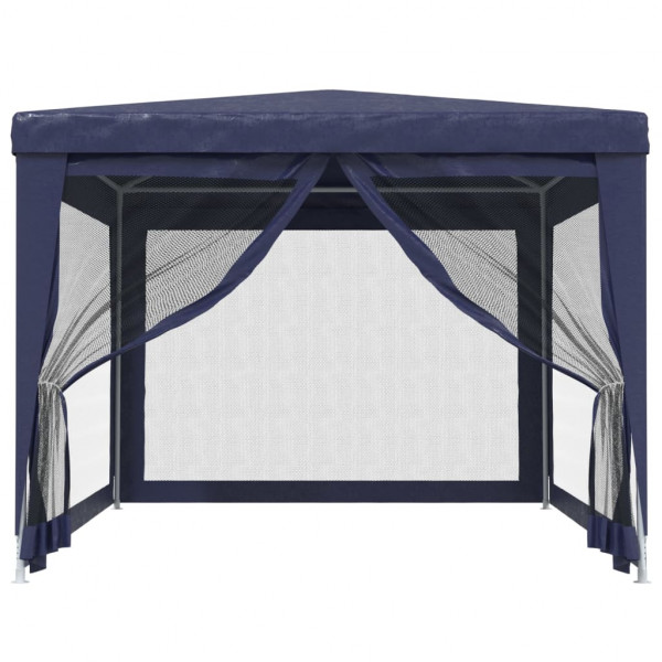 Carpa para fiestas con 4 paredes de malla HDPE azul 3x4 m M 3