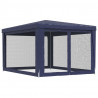 Carpa para fiestas con 4 paredes de malla HDPE azul 3x4 m 5