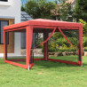 Tenda p/ festas c/ 4 paredes laterais rede 3x4 m PEAD vermelho 1