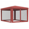 Carpa para fiestas con 4 paredes de malla HDPE rojo 3x4 m 5