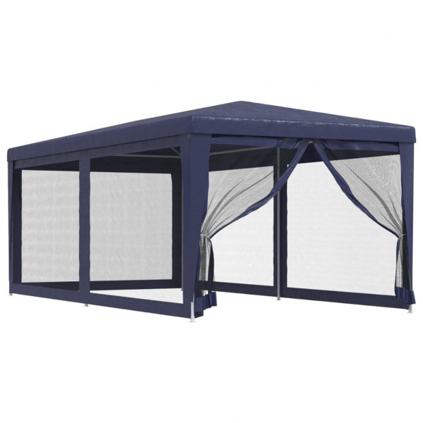 Tenda para festas c/ 6 paredes laterais em rede 3x6 m PEAD azul M 2