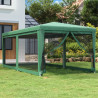 Tenda p/ festas c/ 6 paredes laterais em rede 3x6 m PEAD verde 1