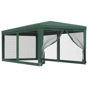 Tenda p/ festas c/ 6 paredes laterais em rede 3x6 m PEAD verde H