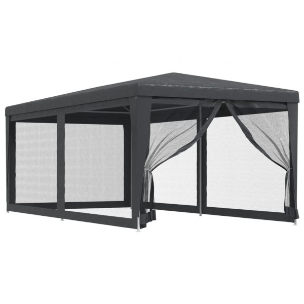 Carpa para fiestas 6 paredes de malla HDPE gris antracita 3x6 m M 2