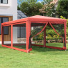 Tenda p/ festas c/ 6 paredes laterais rede 3x6 m PEAD vermelho 1