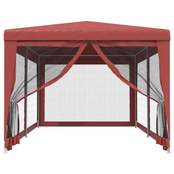 Tenda p/ festas c/ 6 paredes laterais rede 3x6 m PEAD vermelho M 3
