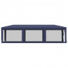 Tenda para festas c/ 8 paredes laterais em rede 3x9 m PEAD azul 4