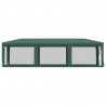 Carpa para fiestas con 8 paredes de malla HDPE verde 3x9 m 4