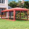 Carpa para fiestas con 8 paredes de malla HDPE rojo 3x9 m 1