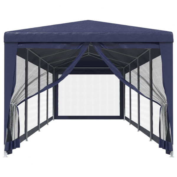 Tenda p/ festas c/ 10 paredes laterais em rede 3x12 m PEAD azul M 3