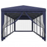 Tenda p/ festas c/ 10 paredes laterais em rede 3x12 m PEAD azul 3