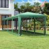 Carpa para fiestas con 10 paredes de malla HDPE verde 3x12 m 1