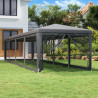 Carpa para fiestas 10 paredes malla HDPE gris antracita 3x12 m 1