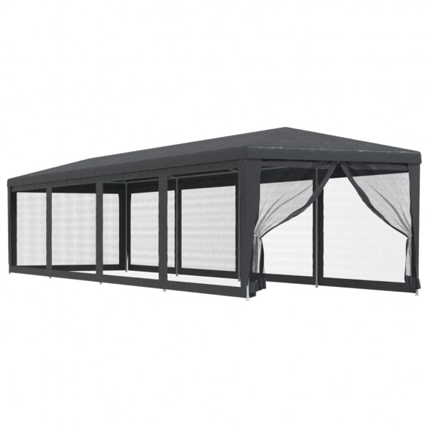 Carpa para fiestas 10 paredes malla HDPE gris antracita 3x12 m M 2