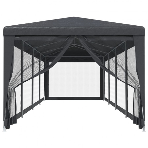 Tenda festas c/ 10 paredes laterais rede 3x12 m PEAD antracite M 3