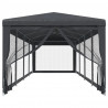Carpa para fiestas 10 paredes malla HDPE gris antracita 3x12 m 3