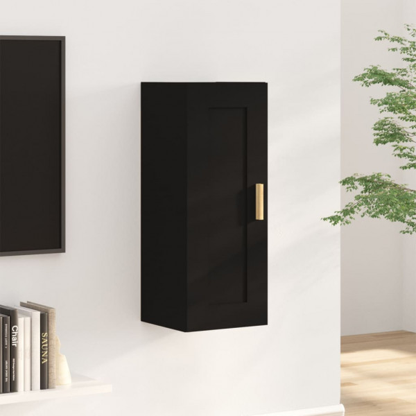 Armario de pared madera contrachapada negro 35x34x90 cm D