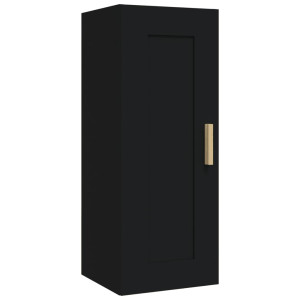 Armario de pared madera contrachapada negro 35x34x90 cm H