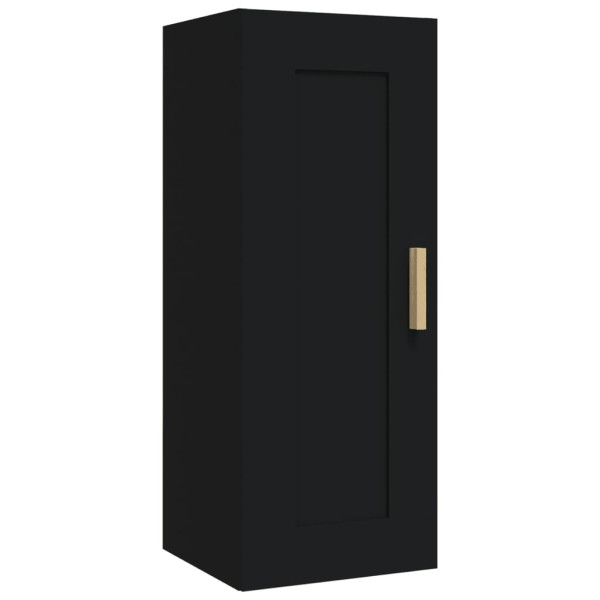 Armario de pared madera contrachapada negro 35x34x90 cm M 2