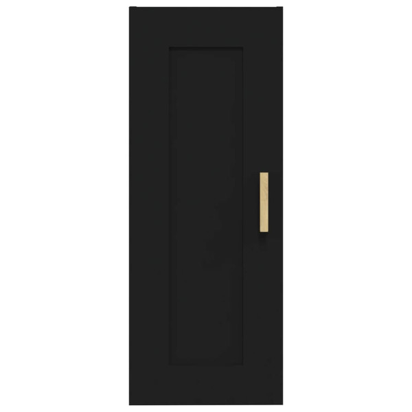 Armario de pared madera contrachapada negro 35x34x90 cm M 5