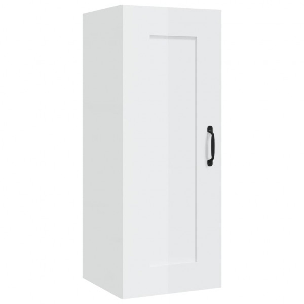 Armario colgante madera contrachapada blanco brillo 35x34x90 cm M 2