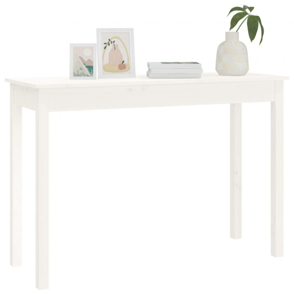 Mesa consola 110x40x75 cm madeira de pinho maciça branco M 4