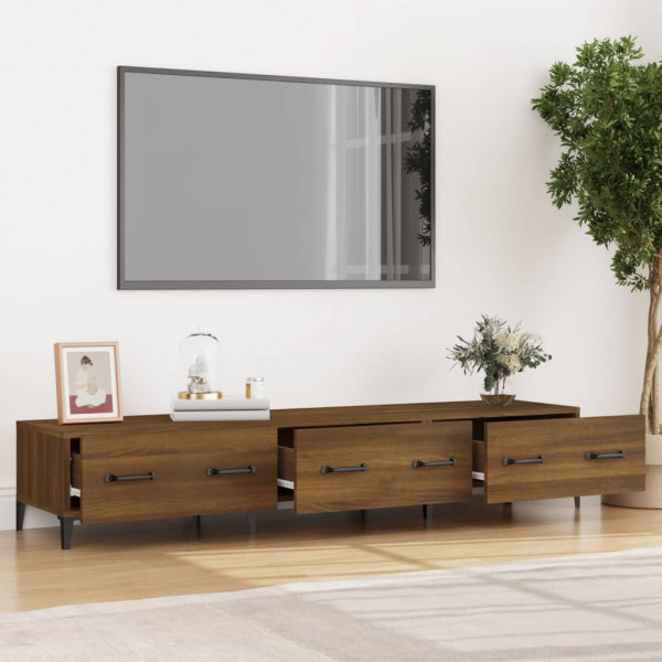 Mueble de TV madera contrachapada roble ahumado 150x34.5x30 cm M 3