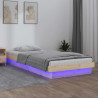 Estructura de cama con LED madera maciza 75x190 cm 1