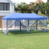 Carpa para fiestas plegable con paredes laterales azul 3x6 m 1